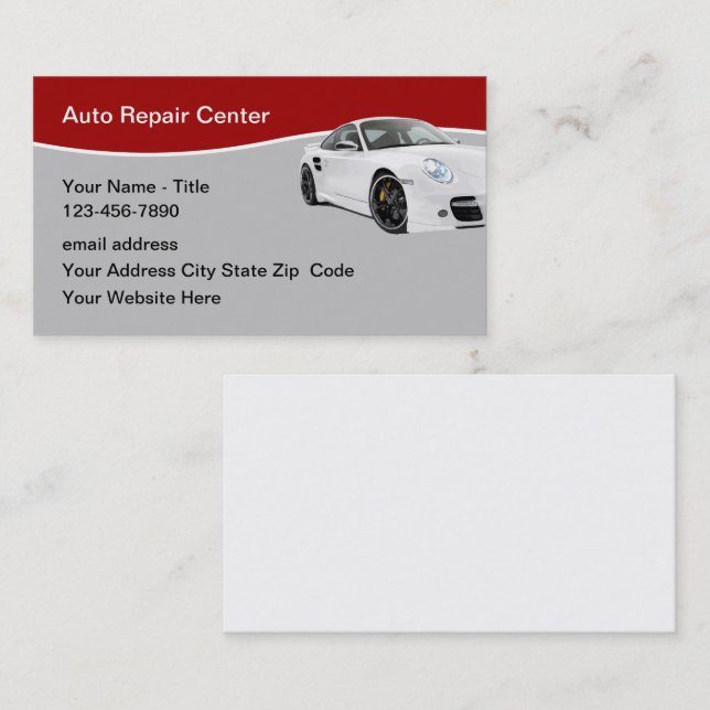 Modern affärskortmall för Automotive Services Visitkort (Fram/baksida)