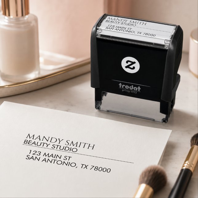 Modern affärsreturadress självfärgande stämpel (Personalized Business Return Address Self-inking Stamp)