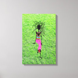 Modern African Art, Fantastisk Woman Warrior Canvastryck