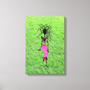 Modern African Art, Fantastisk Woman Warrior Canvastryck