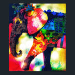 Modern African Elephant Pop Art Contemporary Poster<br><div class="desc">En afrikansk inspirerad utskrift med abstrakt elefant för ett underbart utseende och ett modernt globalt medvetande ger en dynamisk bild av färg.</div>