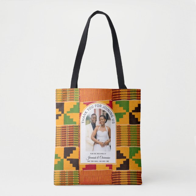 Modern African Ghana Kente WEDDING Guest Favor Tygkasse (Framsida)
