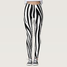 Modern African Mountain Zebra Animal Print Mönster Leggings