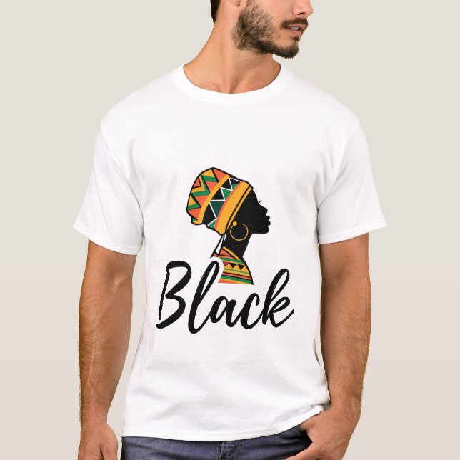 Modern African Woman Silhouette Black Pride T-Shir T Shirt (Framsida)