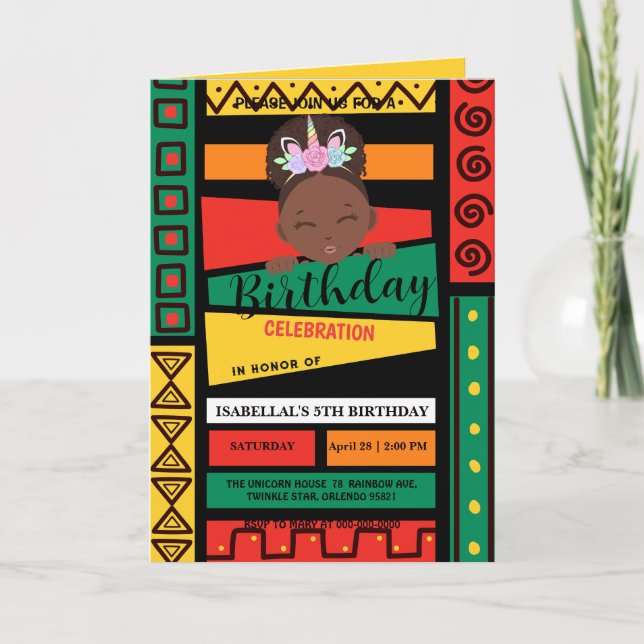 Modern afrikansk amerikan flick kalas inbjudan (Framsida)