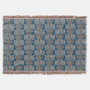 Modern afrikansk elefant med Geometric Blue Filt
