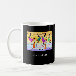 Modern afrikansk konst, uttrycka lycka grön kaffemugg