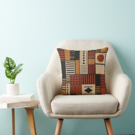 Modern afrikansk lermudcloth Sherpafilt dekor Kudde