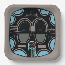 Modern afrikansk stammask, Grått Blue och Black