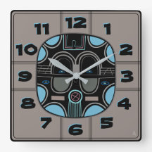 Modern afrikansk stammask i Grått Blue Black