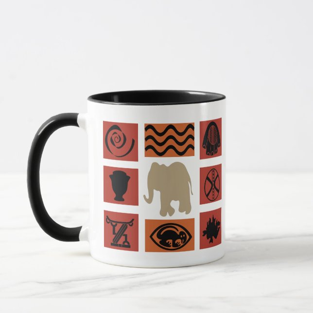 Modern afrikansk symbol och motivkonst mugg (Vänster)