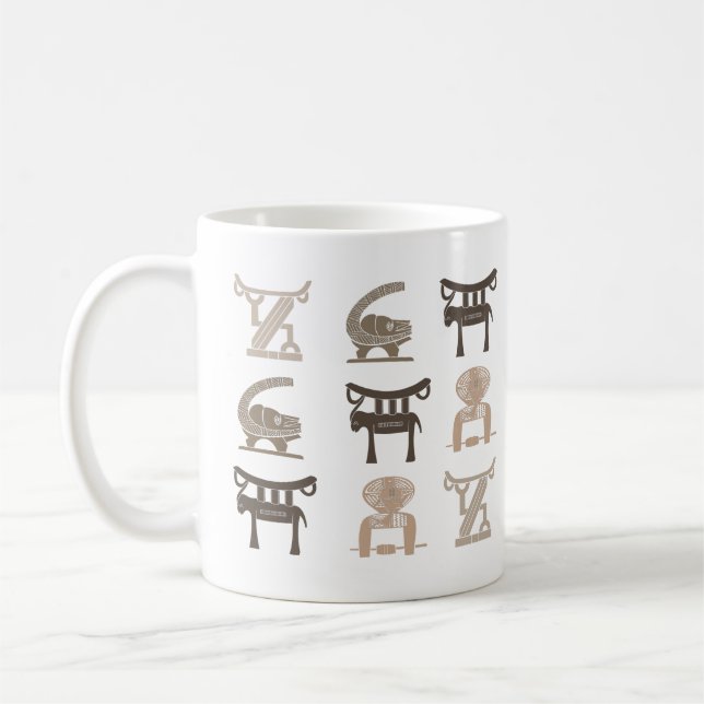 Modern afrikansk symbolkonst kaffemugg (Vänster)