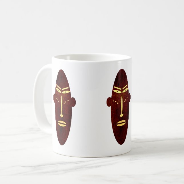 Modern afrikansk ursprungsbefolkning abstrakt ansi kaffemugg (Framsida vänster)