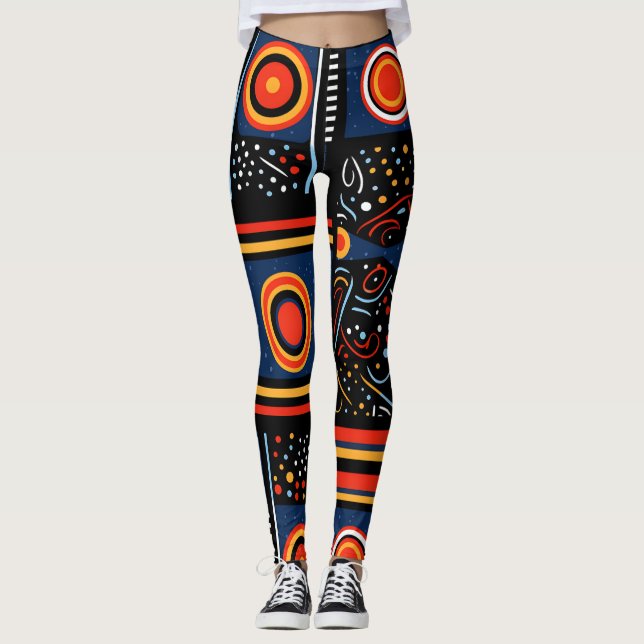 Modern afrikansk utskrift leggings (Framsida)