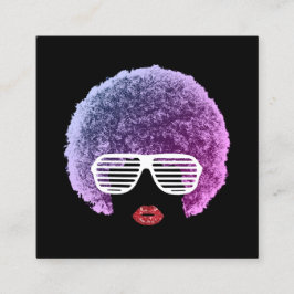 Modern Afro Hair Beauty Girl Mode Stylist Fyrkantigt Visitkort