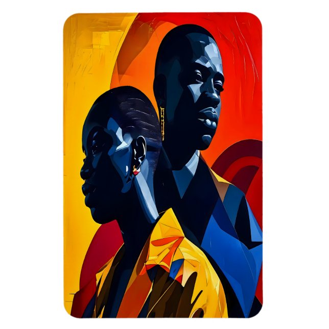 Modern Afrocentric Abstrakt Art Magnet (Vertikal)