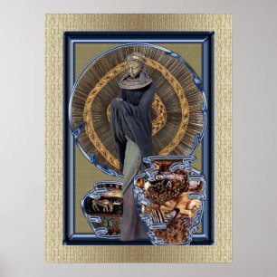 Modern Afrocentric Folk Art Poster Skriv ut