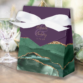 Modern Agat Geod Smaragdgrön Guld Lila Presentaskar