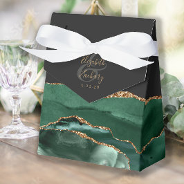 Modern Agat Geod Smaragdgrön Guld Mörk Presentaskar