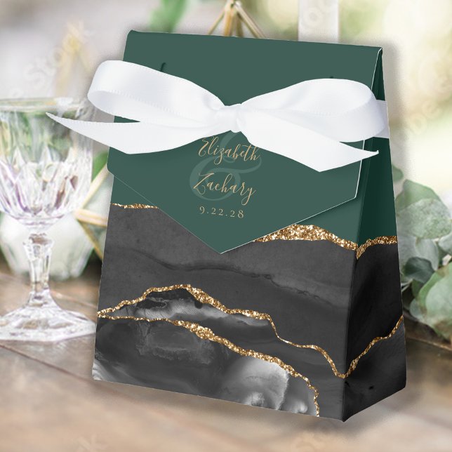 Modern Agat Geod Svart Guld Smaragdgrön Presentaskar (Skapare uppladdad)