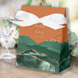 Modern Agate Geode Emerald Grönt Guld Rust Presentaskar