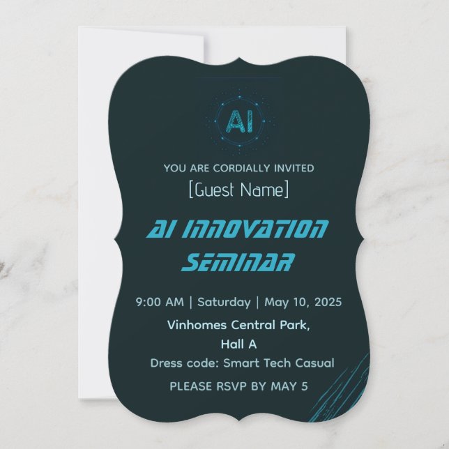 Modern AI & Tech Innovationskonferens Inbjudan (Framsida)