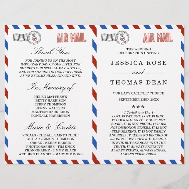 Modern Airmail Bröllop-samling (Framsida)