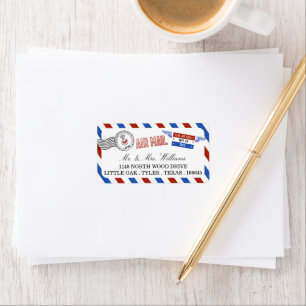 Modern Airmail Bröllop-samling Adressetikett