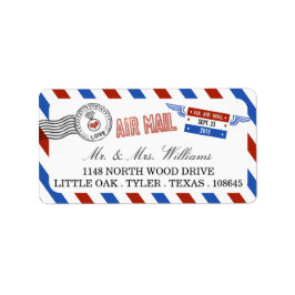 Modern Airmail Bröllop-samling Adressetikett