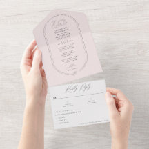 Modern Airy Light Soft Rosa Bröllop allt i en Inv