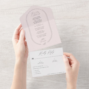 Modern Airy Light Soft Rosa Bröllop allt i en Inv