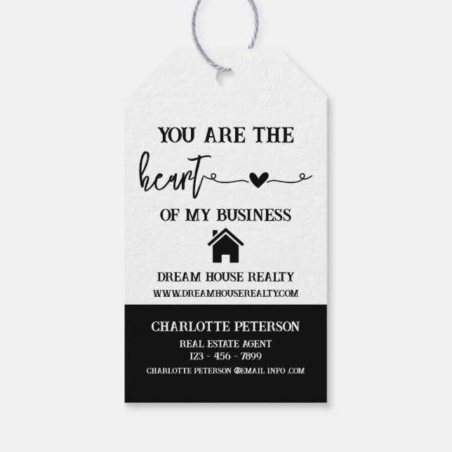 Modern äkta Gods Agent Promotive Valentine Presentetikett (Baksidan)