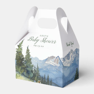 Modern akvarell berg vildblomma baby shower presentaskar