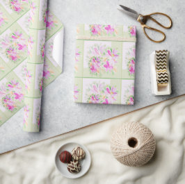 Modern Akvarell Boho Lila Blommig Elegant Presentpapper
