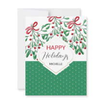 Modern akvarell boho misteltoe jul