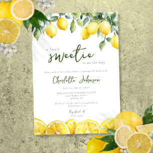 Modern akvarell citron Citrus Baby Shower Inbjudningar