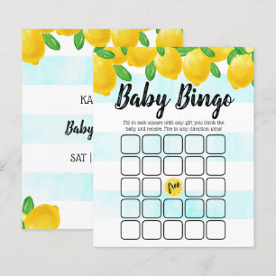 Modern akvarell citronträd baby shower bingo