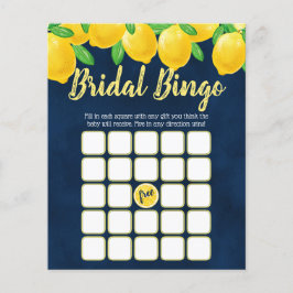 Modern Akvarell Citronträd Bröllopsdusch Bingo