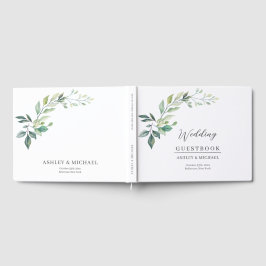 Modern akvarell Eucalyptusblad Grönska Gästböcker