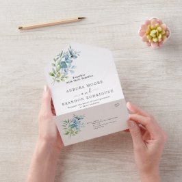 Modern akvarell Eukalyptus Grönska Bröllop