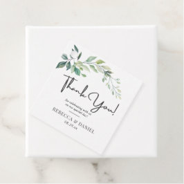 Modern akvarell Eukalyptusblad Grönska Gåvor Etiketter