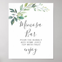 Modern akvarell Eukalyptusblad Grönska Poster
