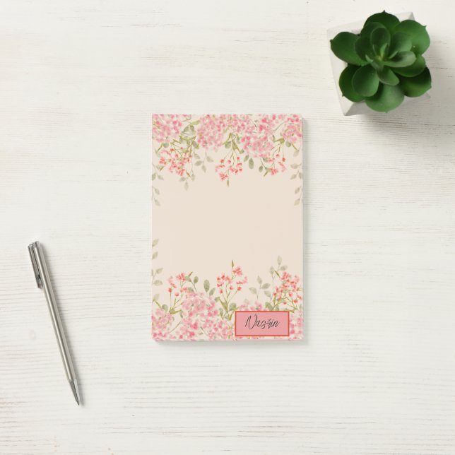 Modern akvarell färgrika blommor & anpassa post-it block (Kontor)