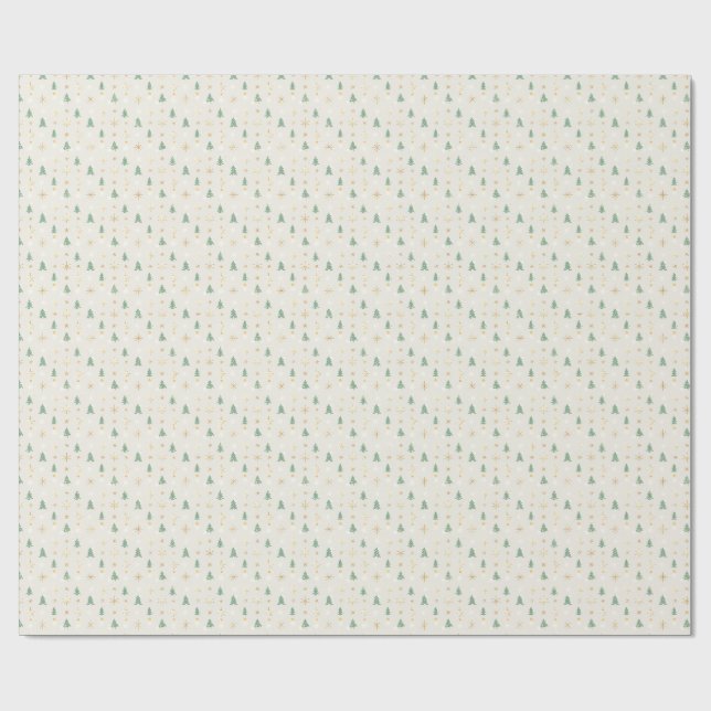Modern akvarell jul grön tall presentpapper (Platt)