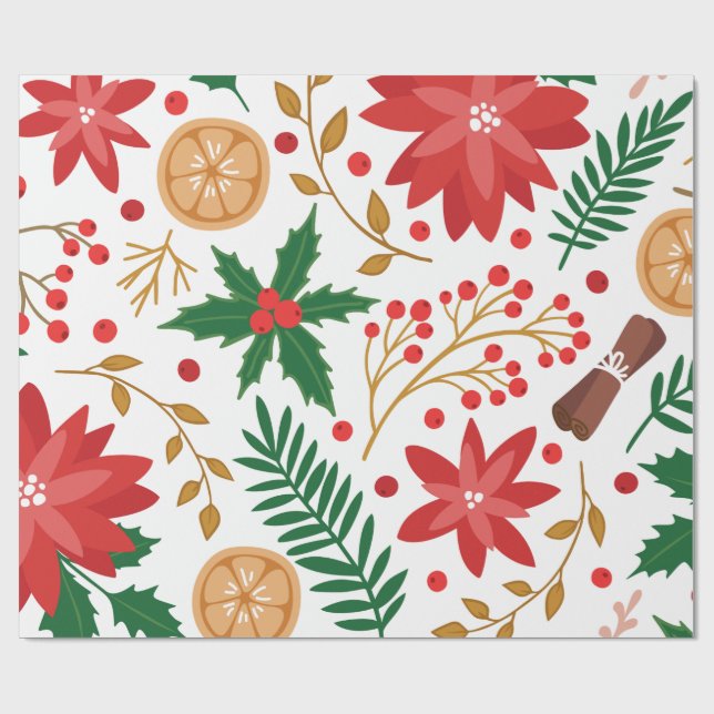 Modern akvarell jul grön tallträdet presentpapper (Platt)