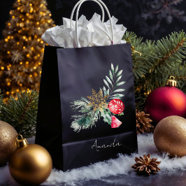 Modern Akvarell Löv Namn God Jul