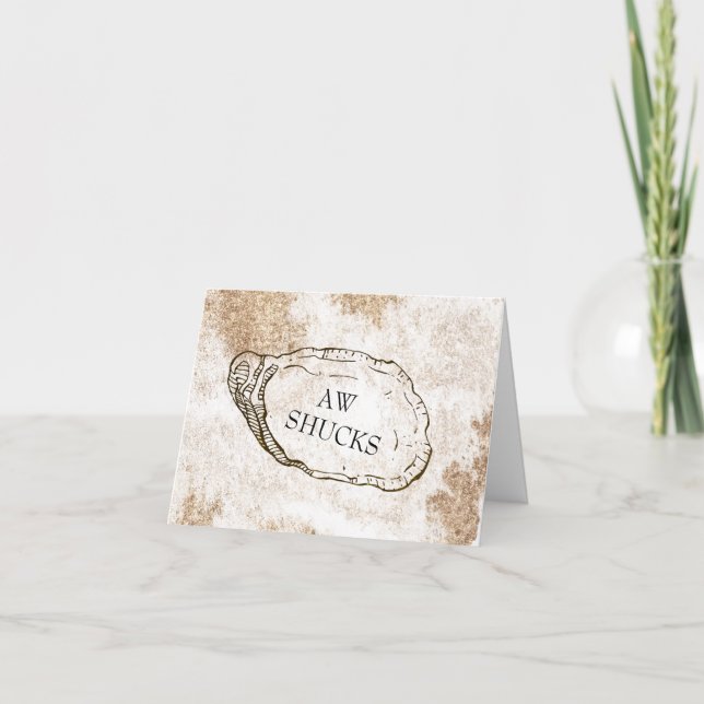 Modern akvarell Oyster Beach Bröllop Tacksamhetsko Tack Kort (Framsida)