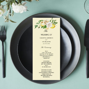 Modern akvarell Pastell Gul Citron & Blad Meny