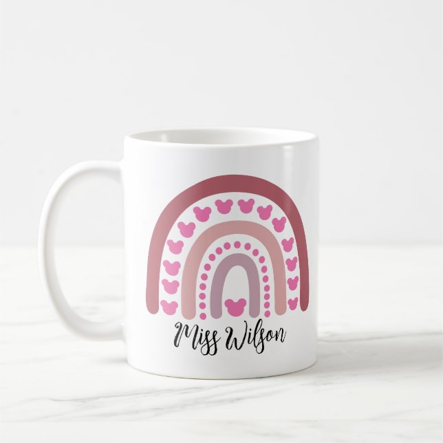 Modern akvarell regnbåge lärare  kaffemugg (Vänster)