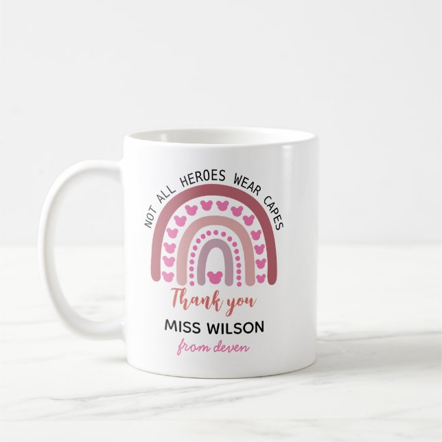 Modern akvarell regnbåge lärare tack  kaffemugg (Vänster)